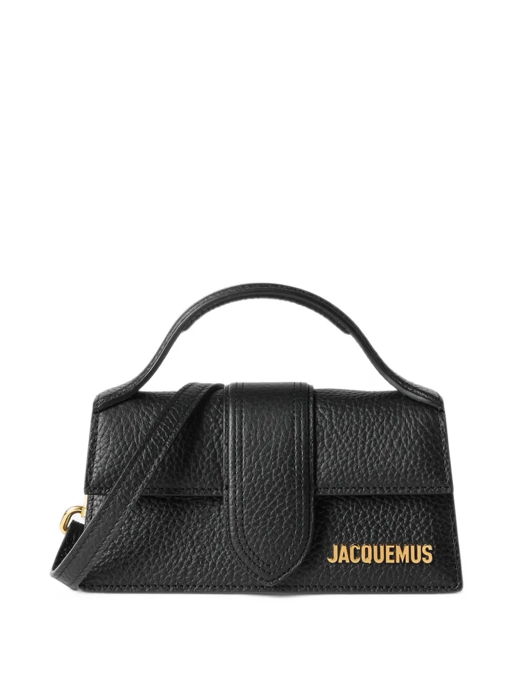 Jacquemus The Bambino grained mini flap bag Zwart