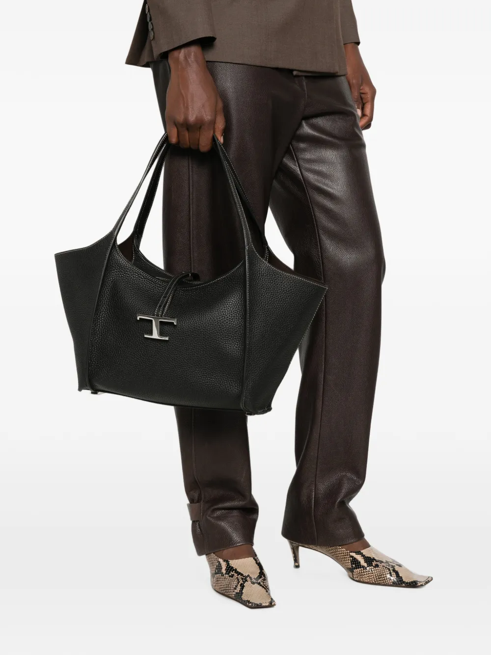 Tod's T Timeless kleine leren tas Zwart