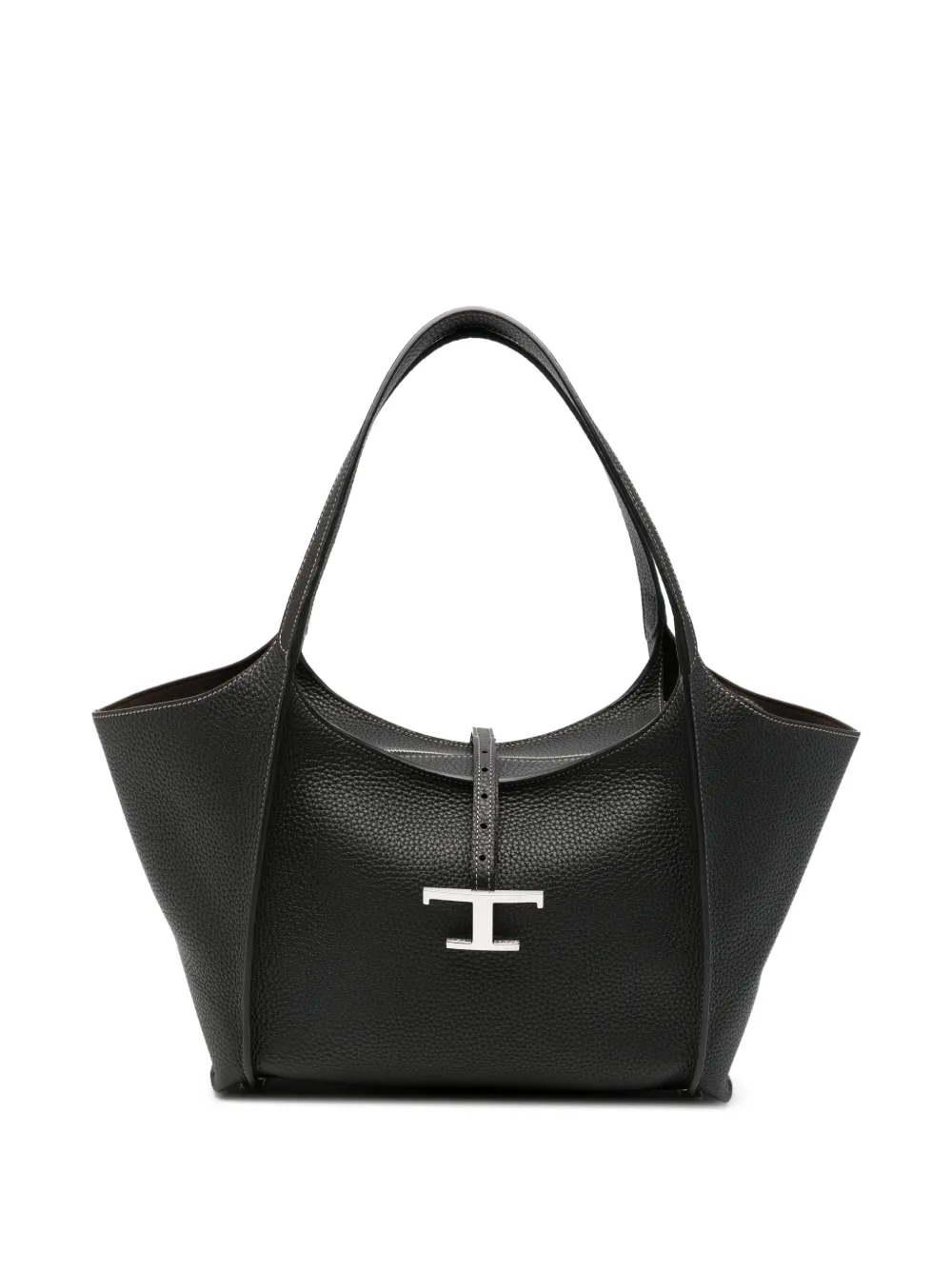 Tod's T Timeless pebbled-leather tote bag - Black