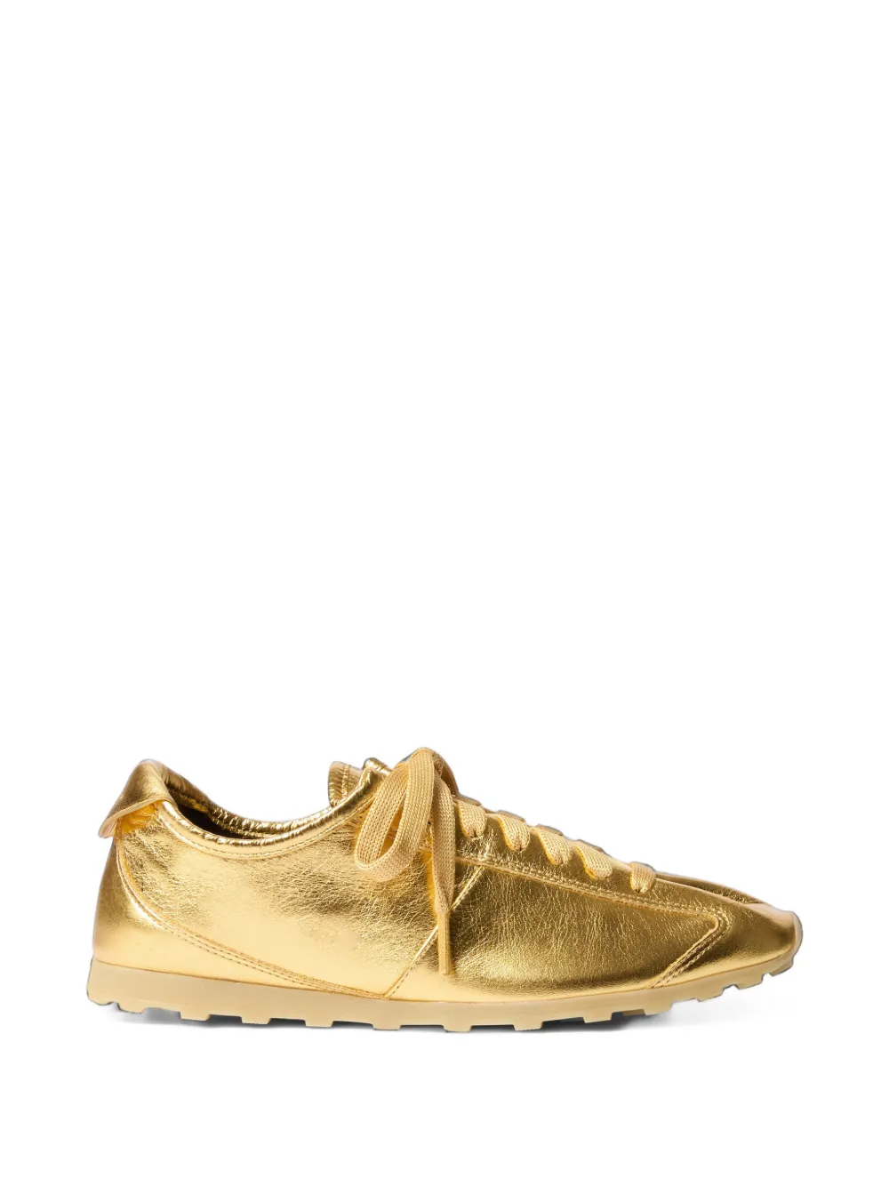 Jacquemus The Tennis soft sneakers in metallic leather - Oro