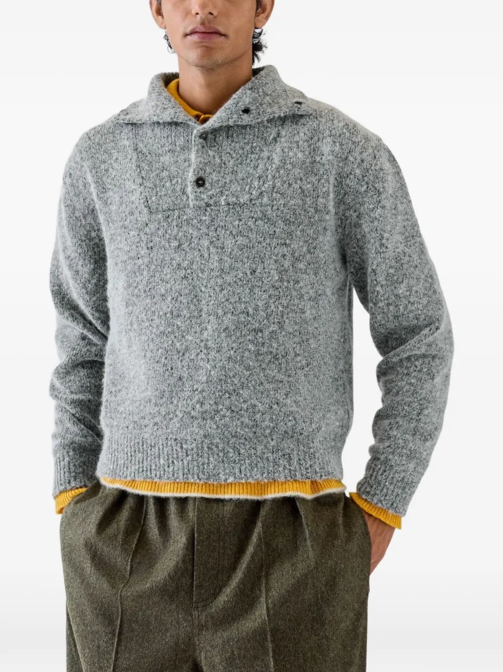 Jacquemus The Pilu trucker-collar sweater Grijs