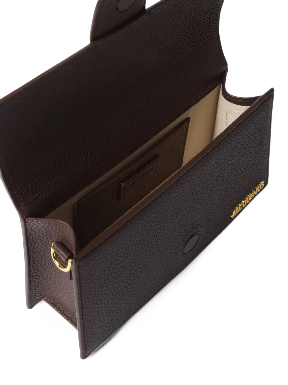 Jacquemus The large Bambino grained crossbody flap bag Bruin