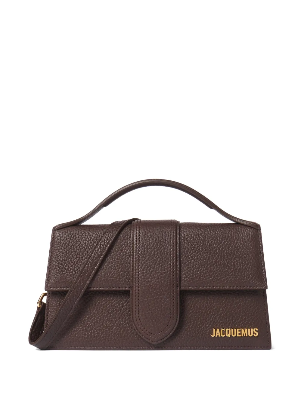 Jacquemus The large Bambino grained crossbody flap bag - Marrone
