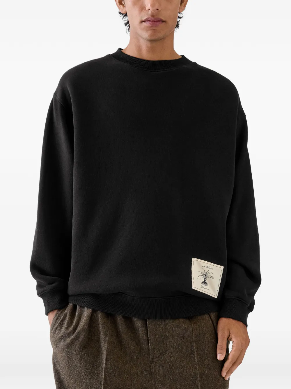 Jacquemus The Torneo sweatshirt with "Le Palmier" patch Zwart