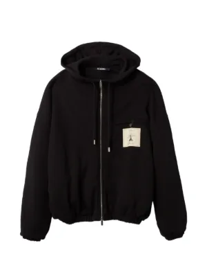 Maison Margiela Embroidered Logo Hoodie | Grey | FARFETCH