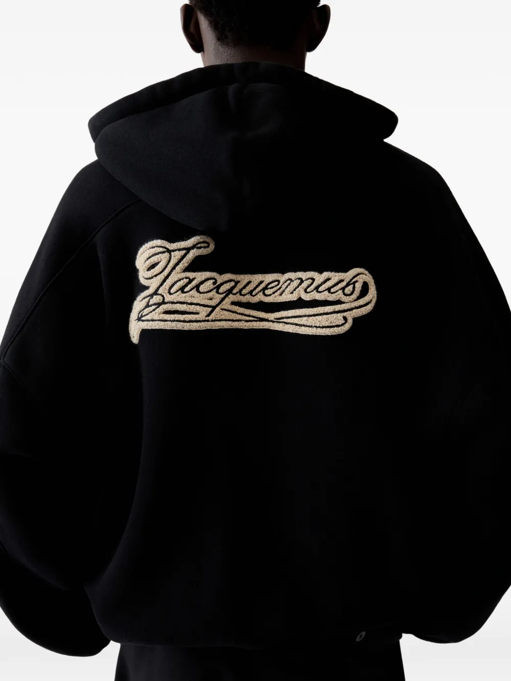 Jacquemus The Torneo zip-up hoodie with Palmier patch Zwart