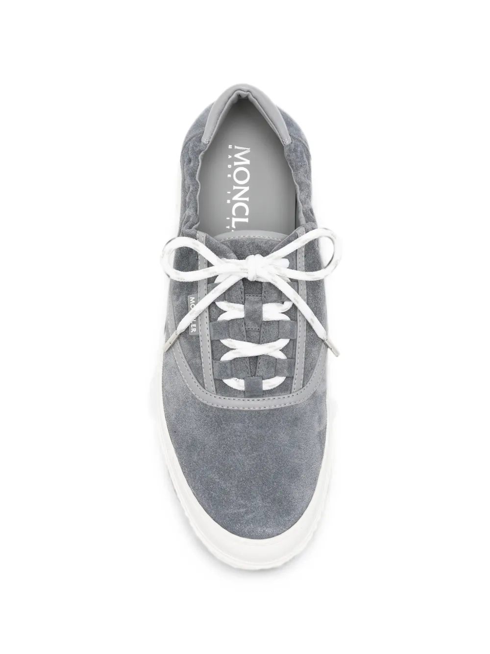 Moncler suede lace-up sneakers Grijs