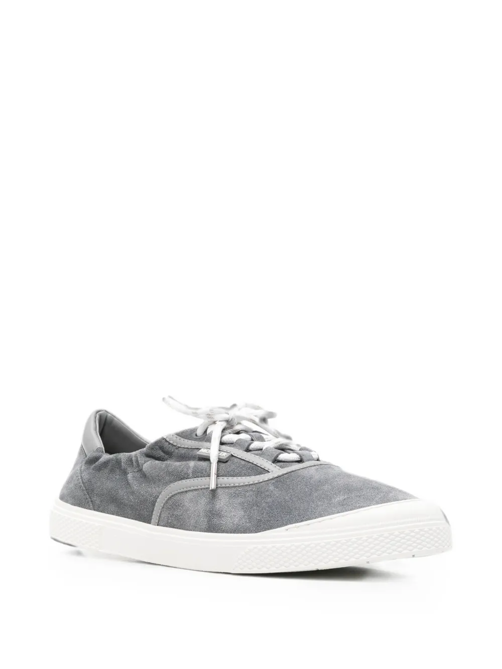 Moncler suede lace-up sneakers Grijs