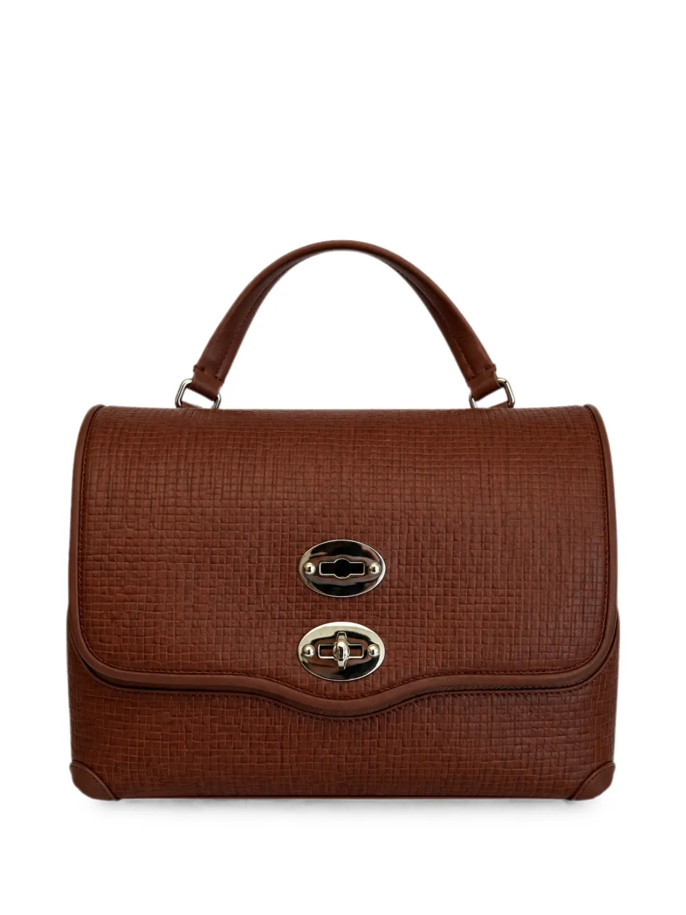 Zanellato small Postina textured-leather tote bag - Brown