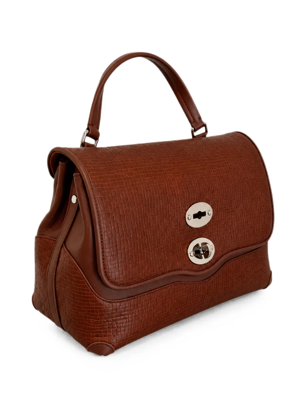 Zanellato Kleine Postina leren shopper met textuur Bruin