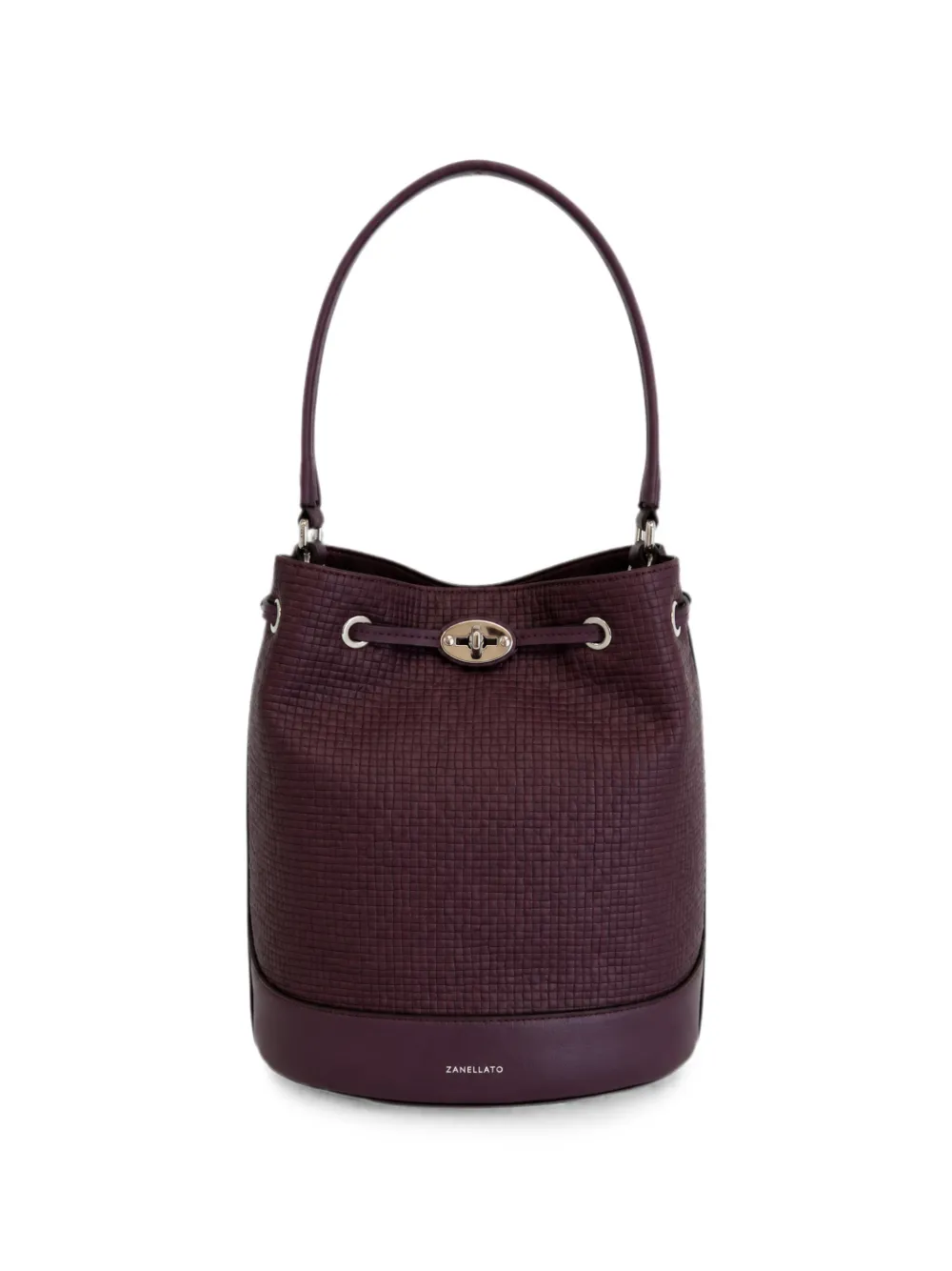 Zanellato grid-texture leather shoulder bag - Violett