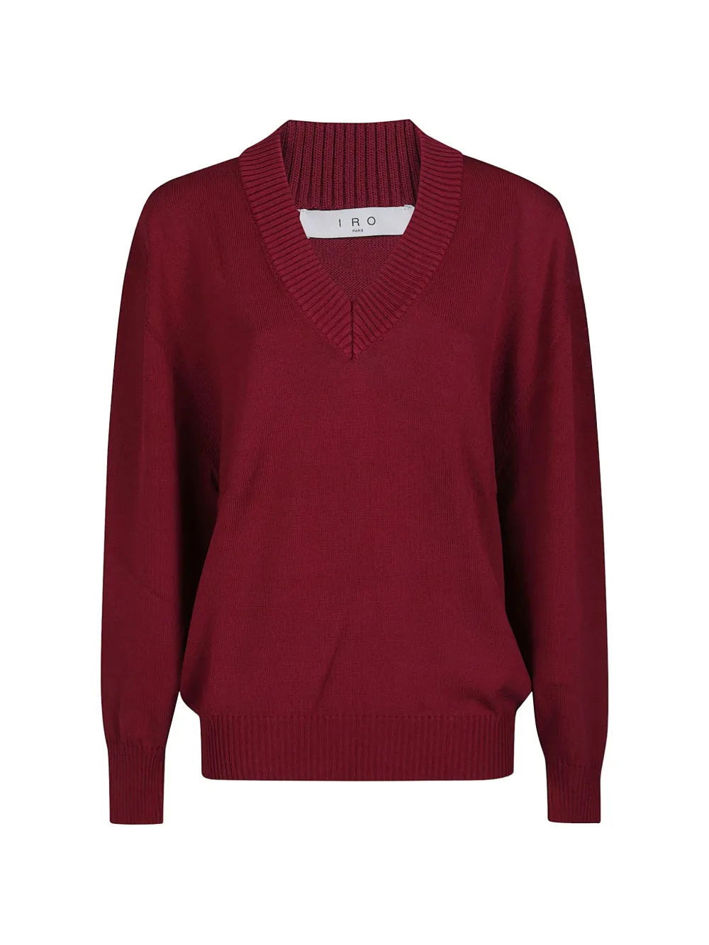 IRO ribbed-trim V-neck sweater - Rosso