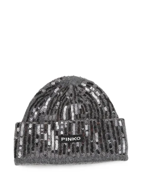 PINKO Bembusa sequin-embellished beanie hat