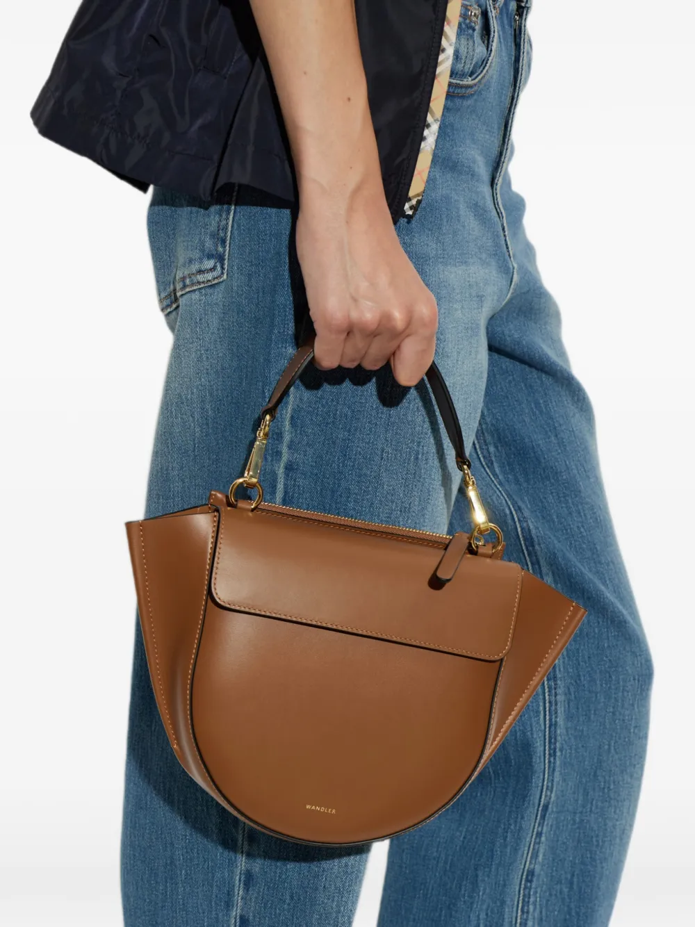 Wandler Hortensia leren shopper Bruin