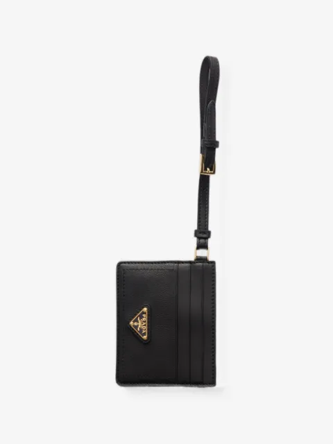 Prada حامل بطاقات جلد لين