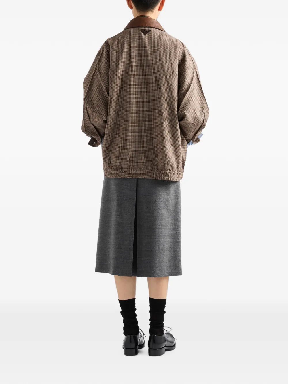 Prada Jack met pied-de-poule print Bruin
