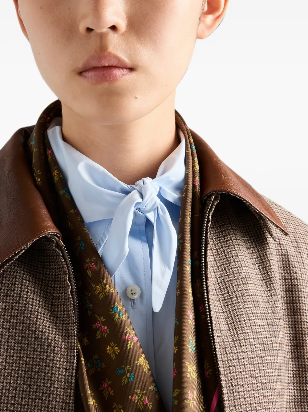 Prada Jack met pied-de-poule print Bruin