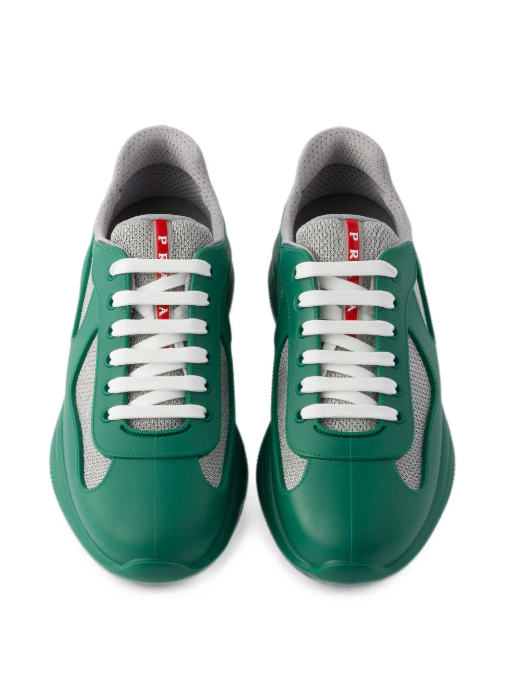 Prada America's Cup soft rubber and bike fabric sneakers Groen