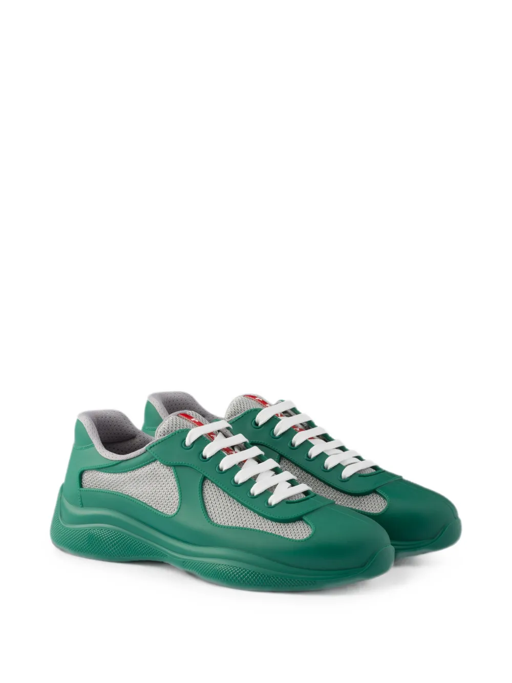 Prada America's Cup soft rubber and bike fabric sneakers Groen