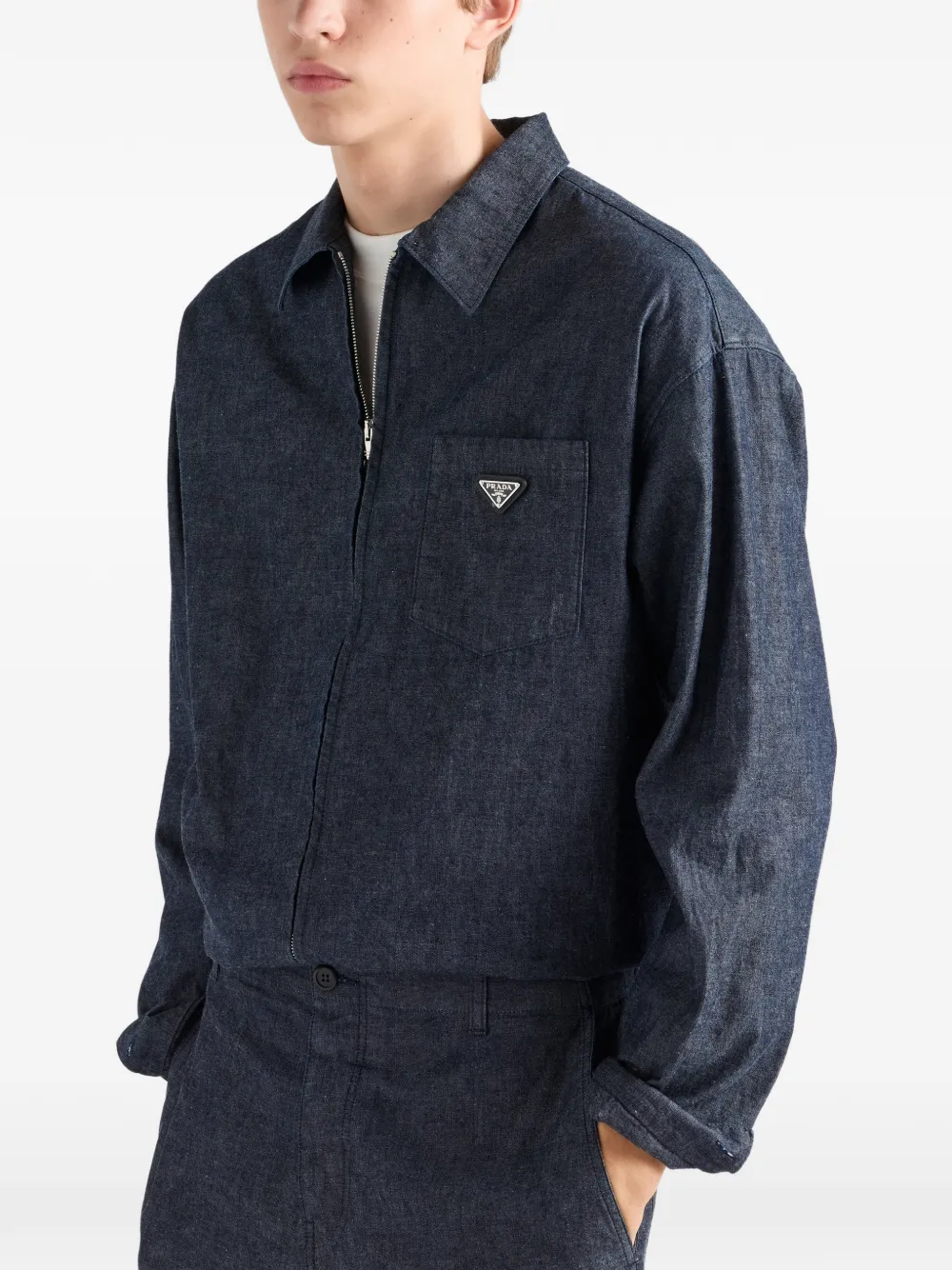 Prada Chambray overhemd Blauw