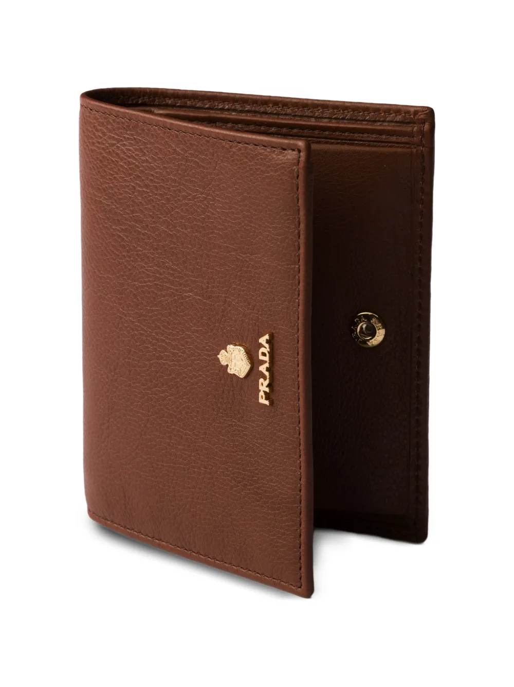 Prada Leren portemonnee Bruin