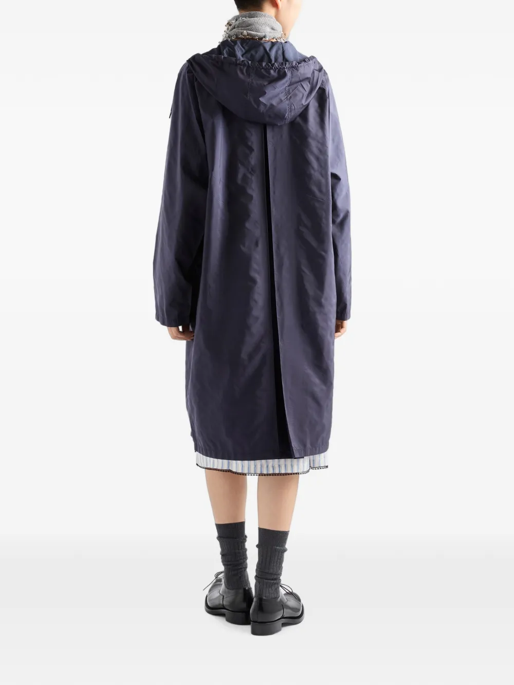 Prada Re-Nylon lichtgewicht regenjas Blauw