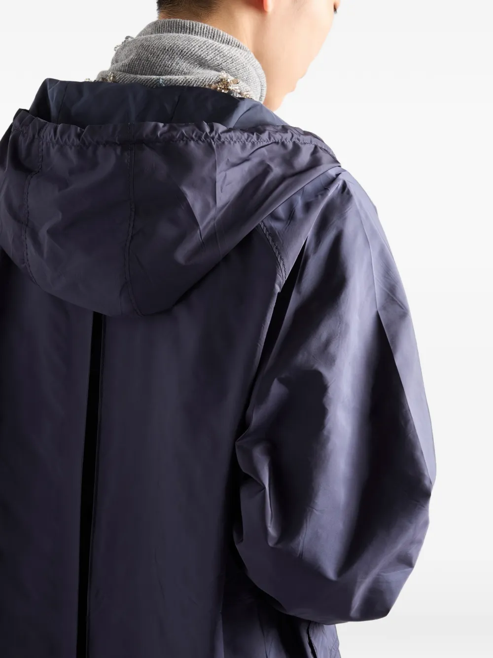 Prada Re-Nylon lichtgewicht regenjas Blauw