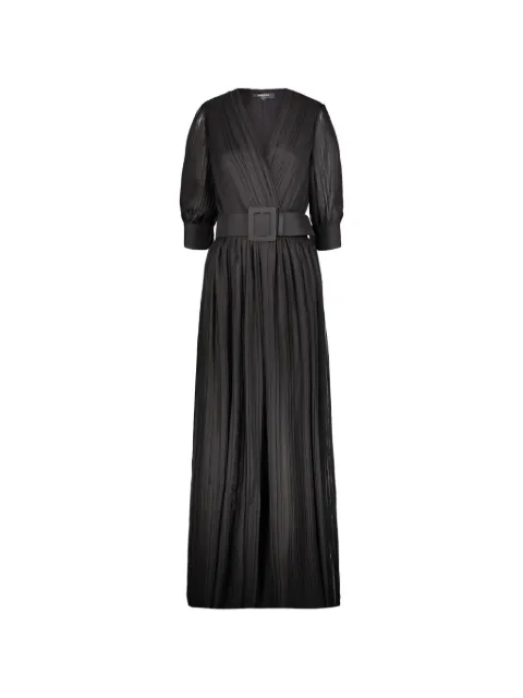 Rochas pleated belted maxi dress