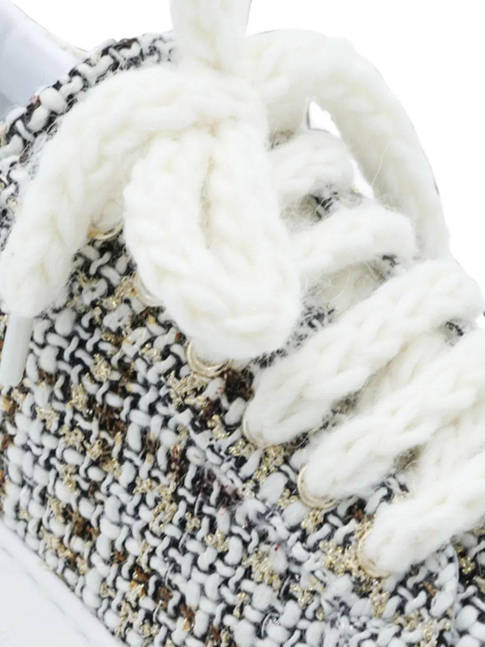 Casadei Nexus tweed platform sneakers Wit
