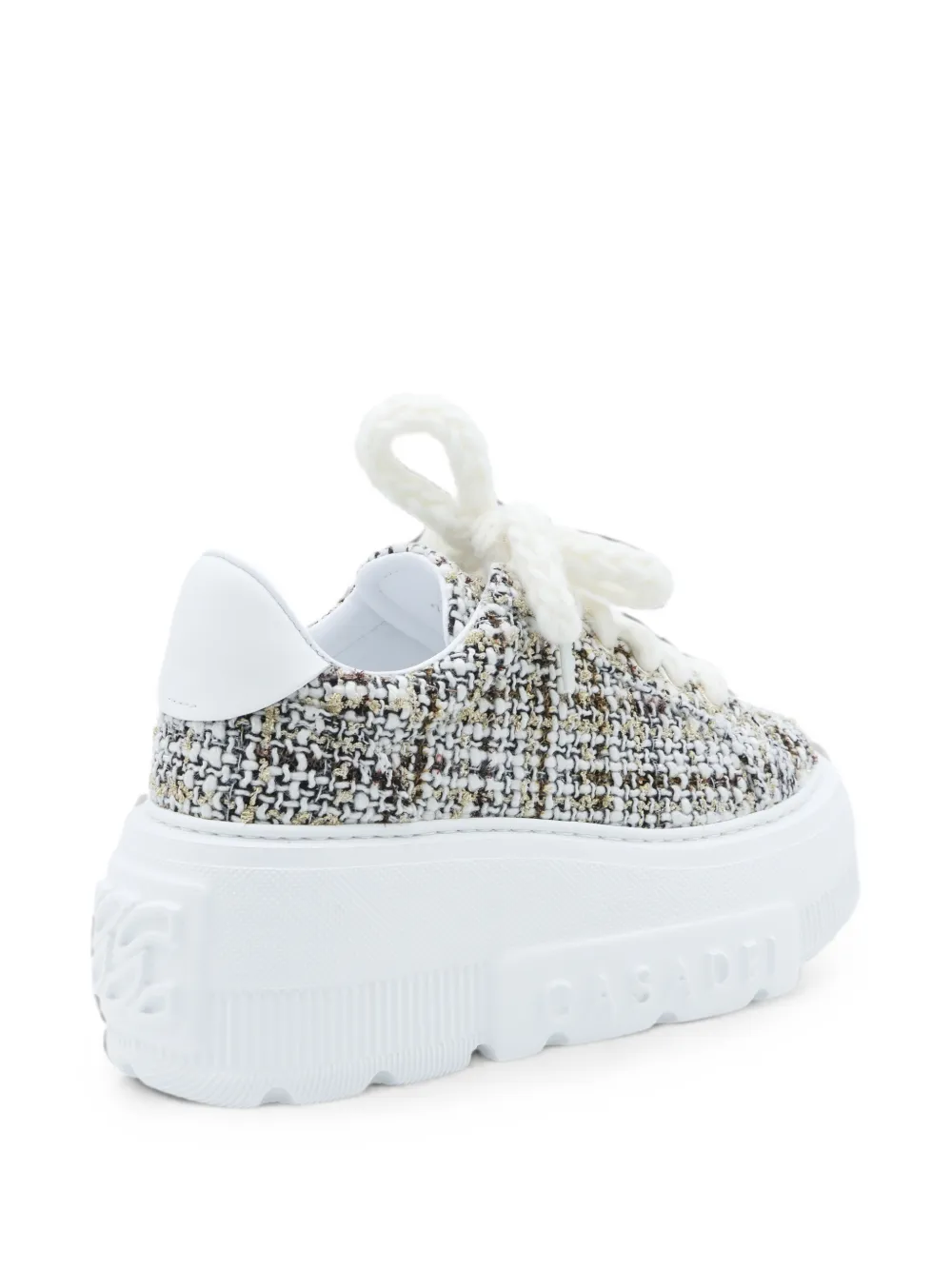 Casadei Nexus tweed platform sneakers Wit
