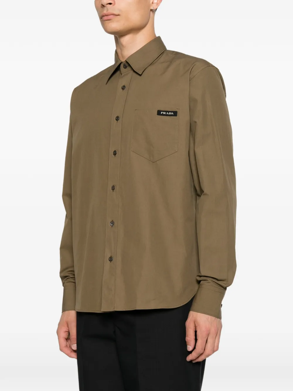 Prada Overhemd met logopatch Groen