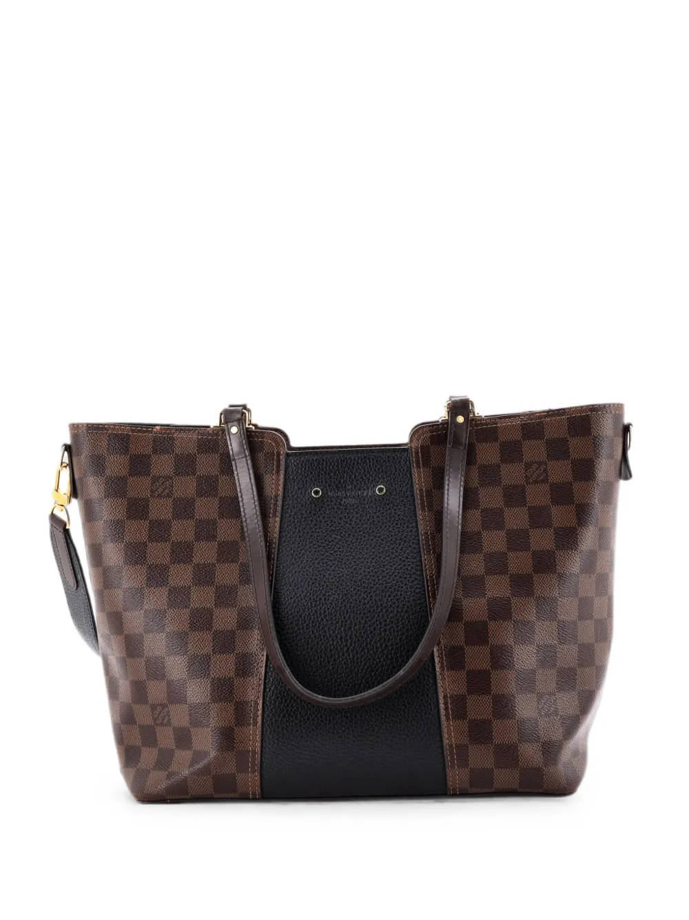 Louis Vuitton Pre-Owned Jersey Handbag Damier with Leather shoulder bag - Black