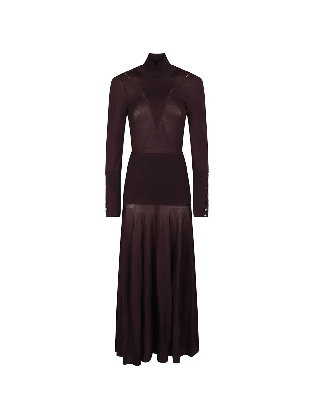 Rabanne button-cuff knitted midi dress - Violett