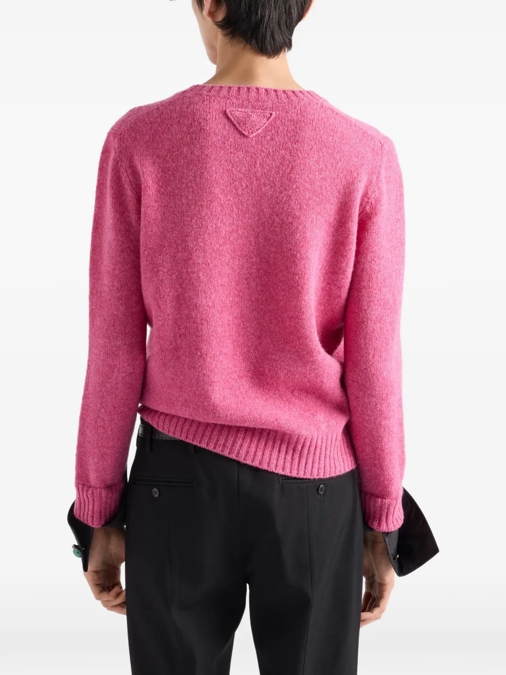 Prada Shetland wollen trui met ronde hals Roze
