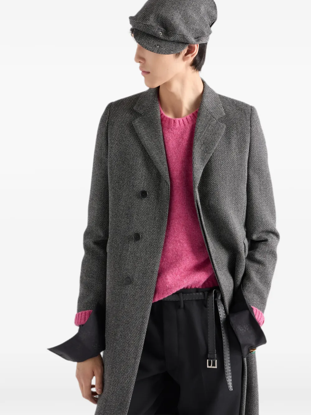Prada Shetland wollen trui met ronde hals Roze