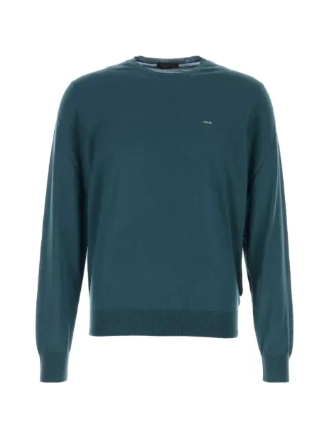 Prada pull en laine fine à col rond