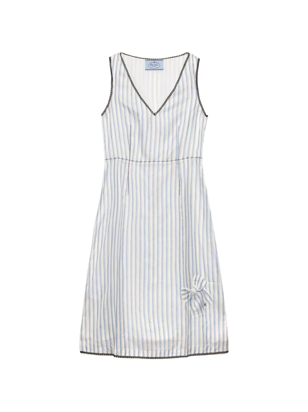 Prada striped dress with bow - White