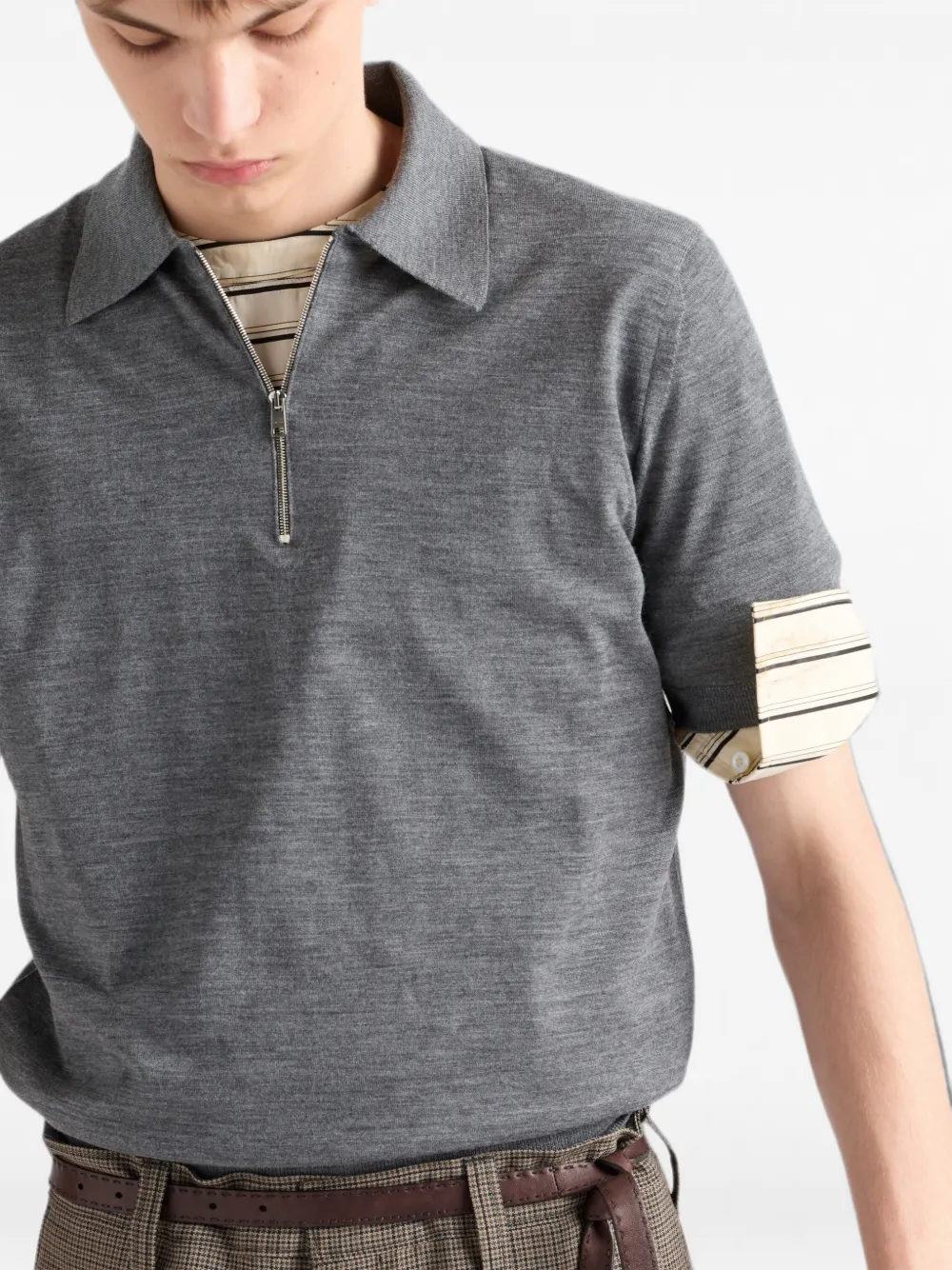 Prada Wollen poloshirt Grijs