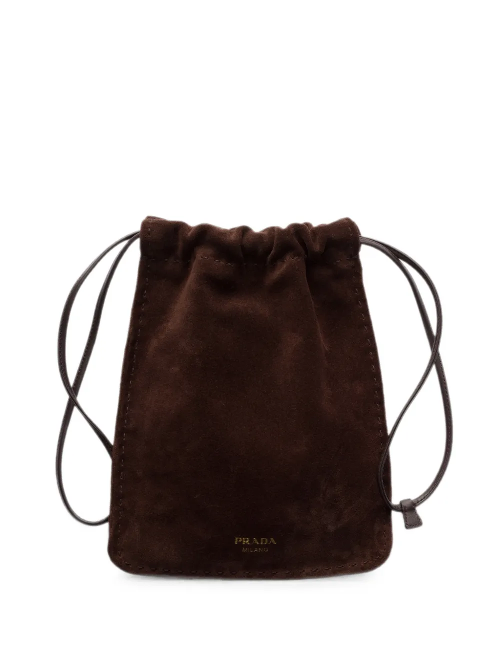 Prada Suede Smartphone Pouch In Brown
