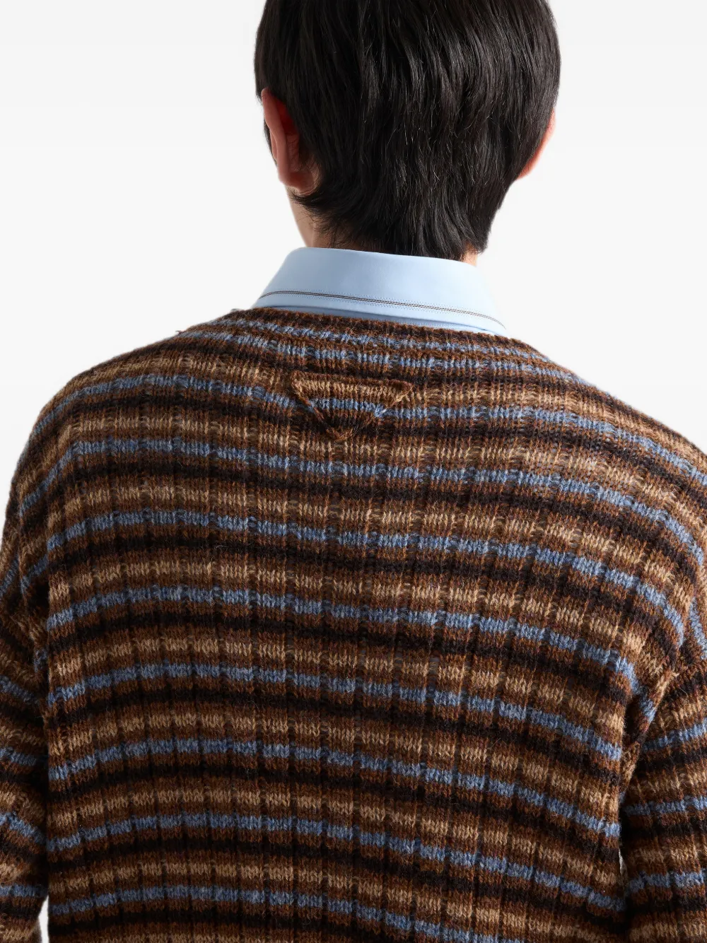 Prada Shetland wollen trui met boothals Bruin