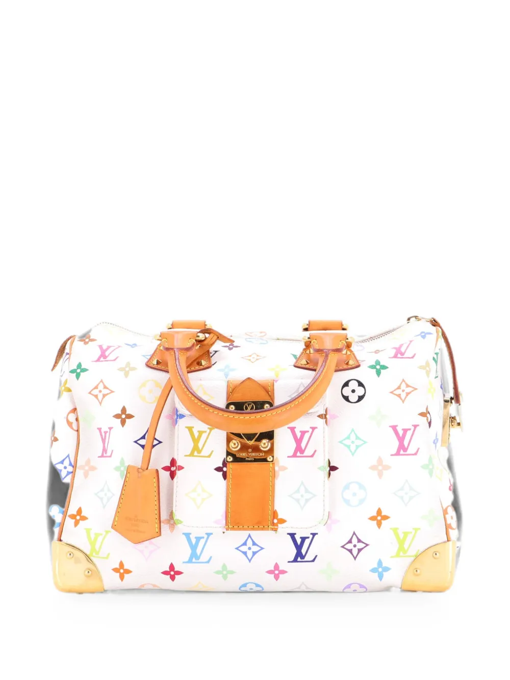 Louis Vuitton Pre-Owned Borsa a mano Speedy Monogram Multicolor 30 con tracolla - Bianco