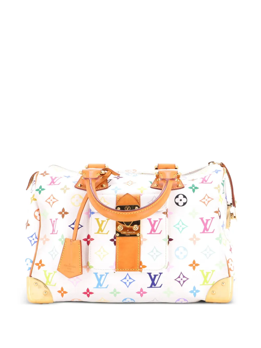 Louis Vuitton Pre-Owned Borsa a mano Speedy Monogram Multicolor 30 con tracolla - Bianco