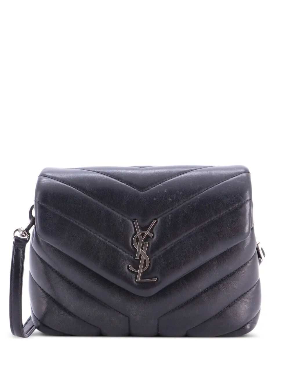 Saint Laurent Pre-Owned Borsa a tracolla Loulou in pelle matelassé con motivo chevron - Nero