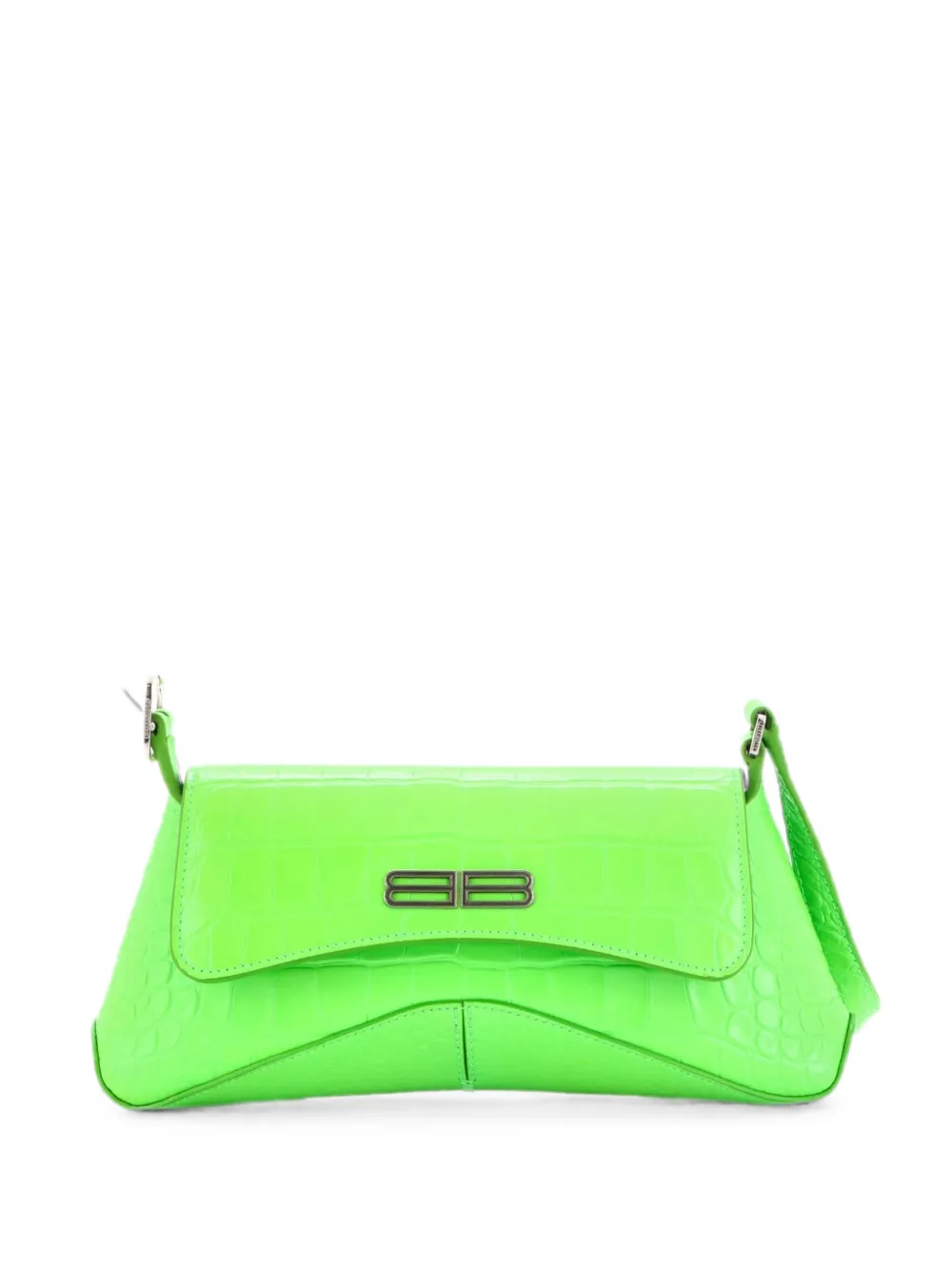 Balenciaga Pre-Owned Borsa a spalla XX Flap Street media in pelle goffrata effetto coccodrillo - Verde