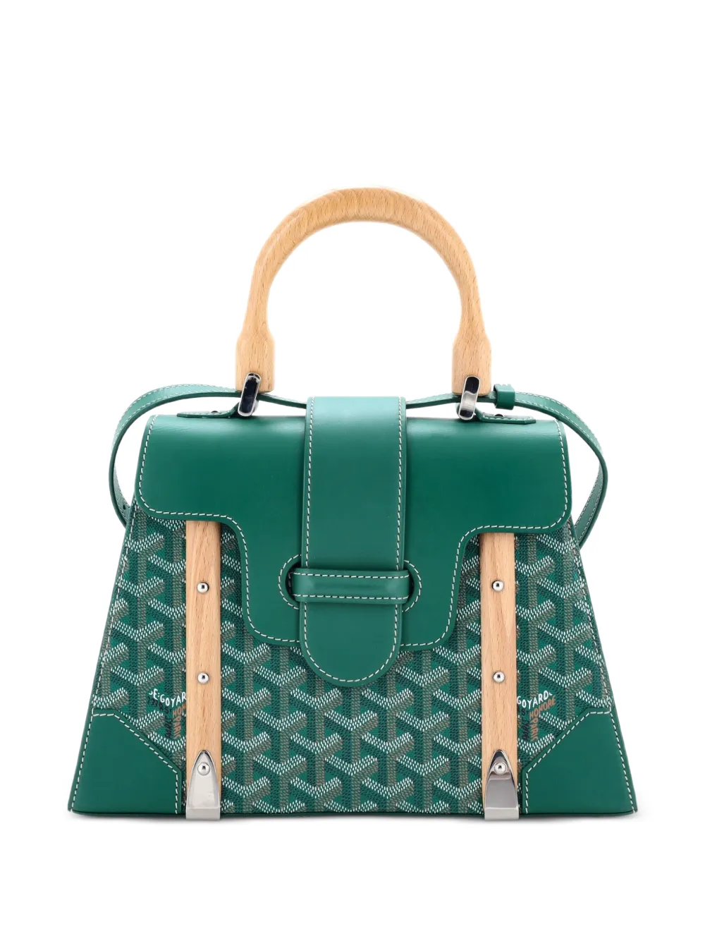 Goyard Pre-Owned Borsa a mano Saigon PM in tela cerata e pelle con manico - Verde