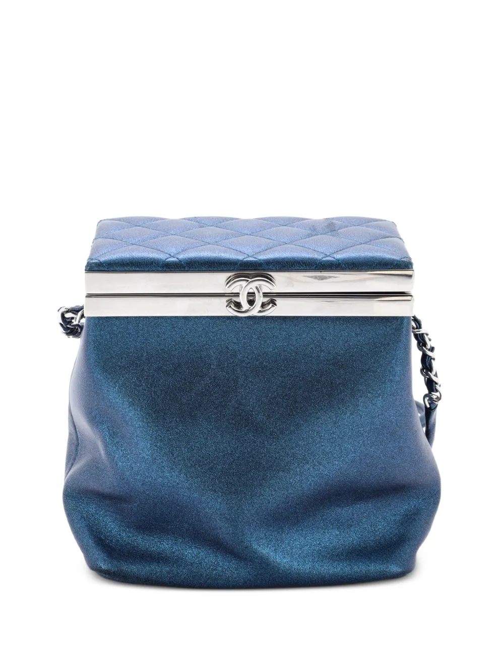 CHANEL Pre-Owned Airlines Frame Box Bag Lambskin Small shoulder bag - Blue