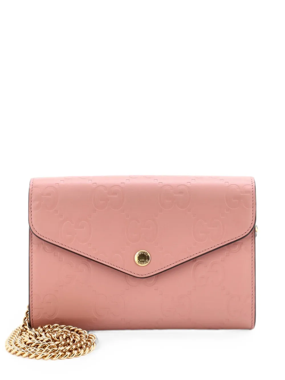 Gucci Pre-Owned Borsa a spalla in pelle Guccissima con catena - Rosa