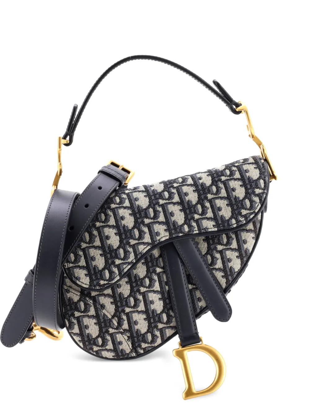 Christian Dior Pre-Owned Saddle Handbag with Strap Oblique Canvas Mini shoulder bag - Blue