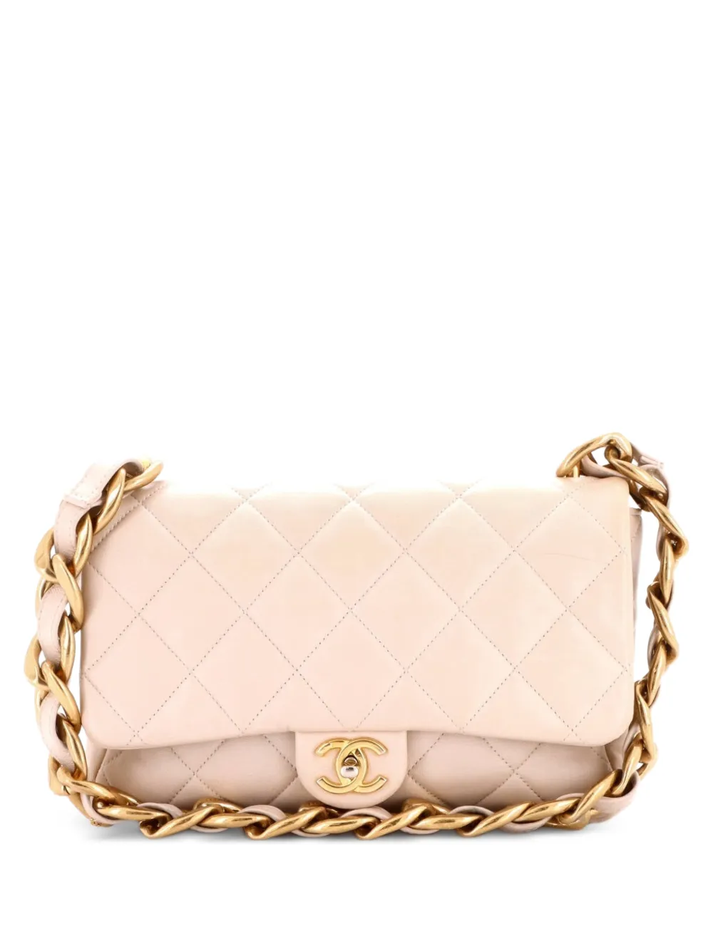 CHANEL Pre-Owned Funky Town Flap Bag Quilted Lambskin Large shoulder bag - Neutrals