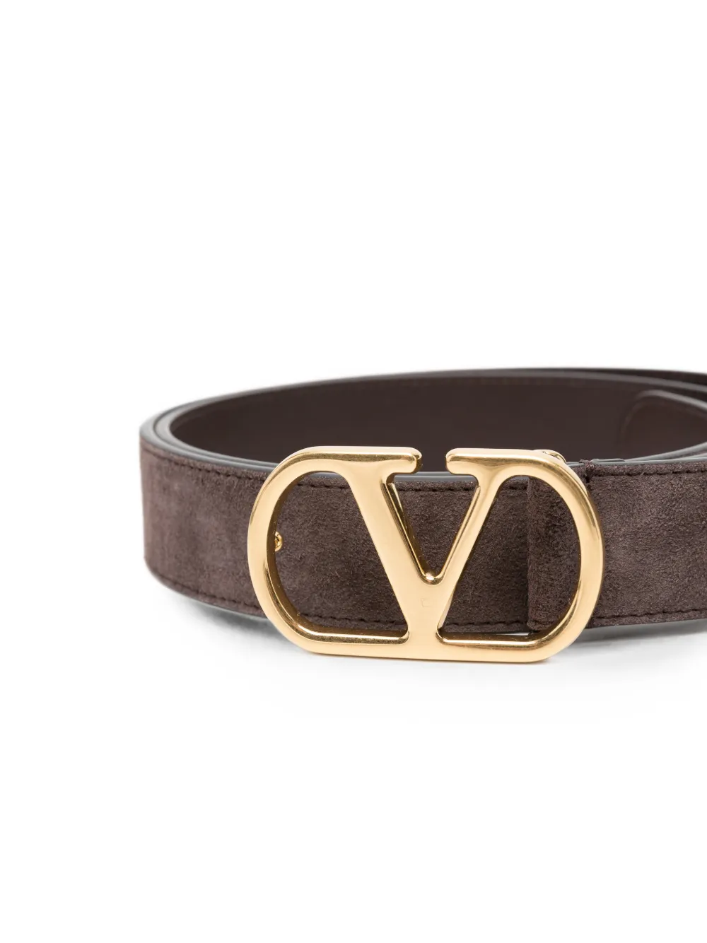 Valentino Garavani VLogo Signature suède riem Bruin